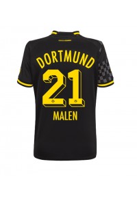 Borussia Dortmund Donyell Malen #21 Voetbaltruitje Uit tenue Dames 2022-23 Korte Mouw